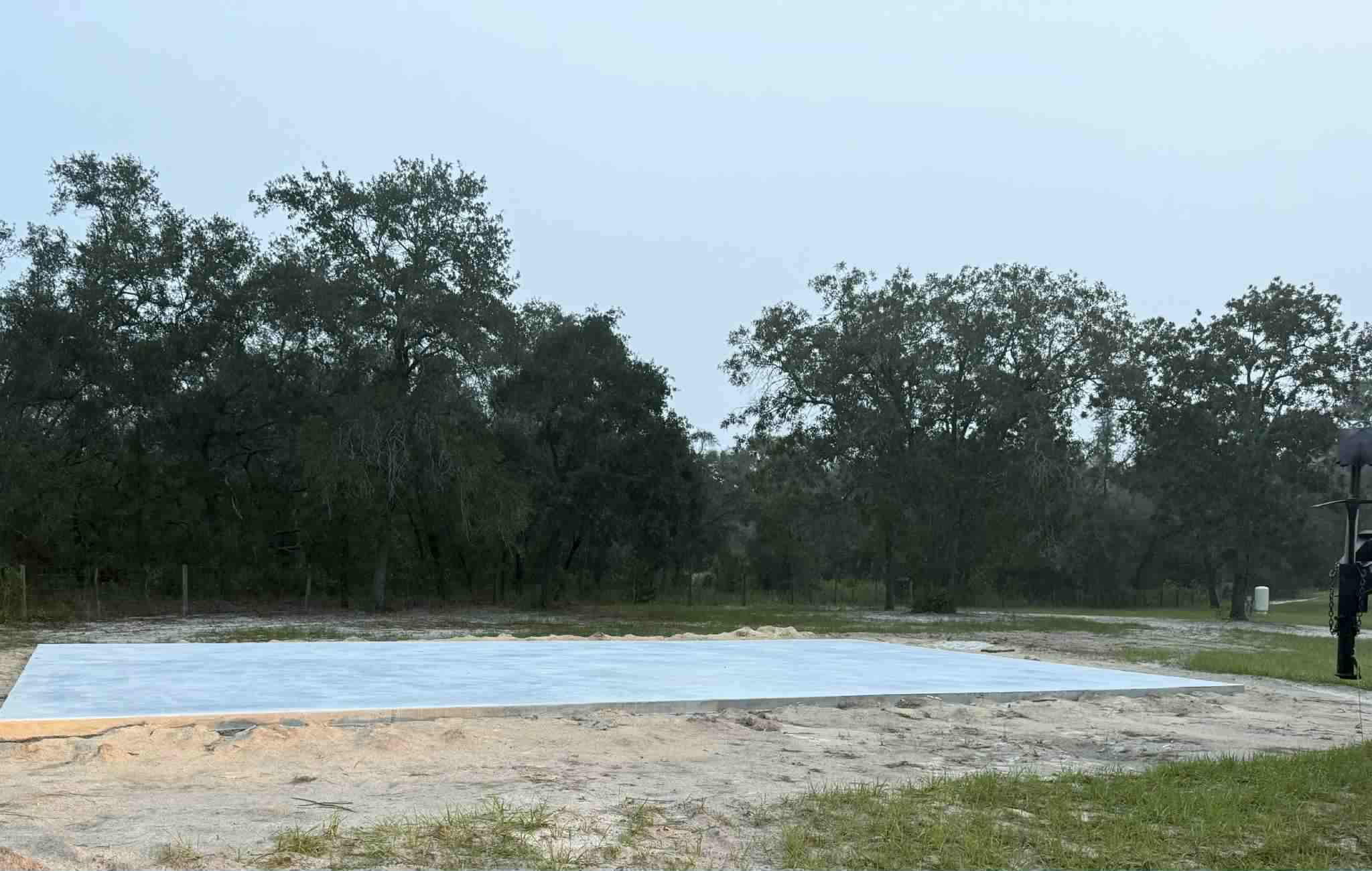 Concrete slab with proper grading